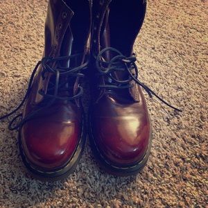 8eye red vegan Doc Martens